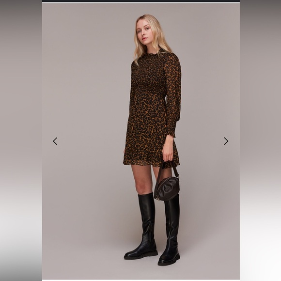 Women’s Classic Leopard Shirred dress leopard size 10 - Picture 1 of 13